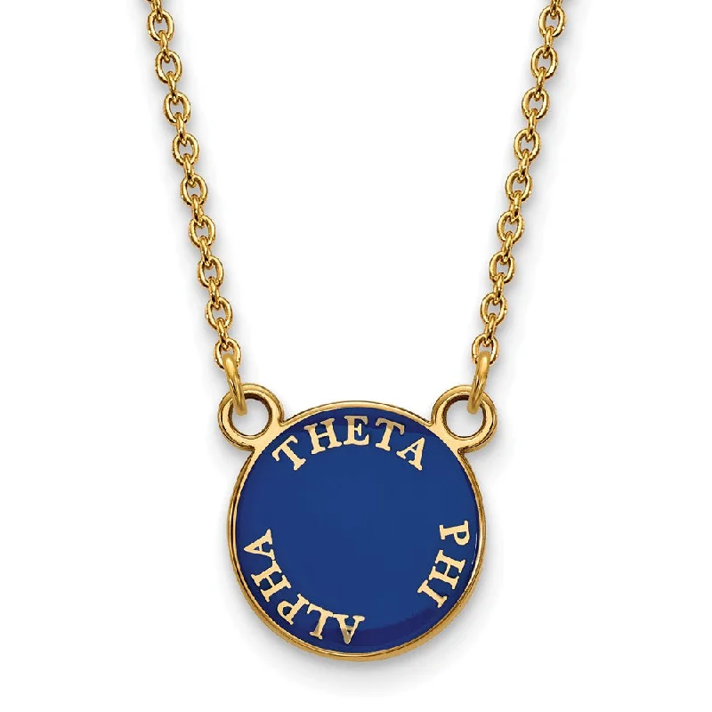 Slotted design necklace-14K Plated Silver Theta Phi Alpha Small Enamel Disc Necklace