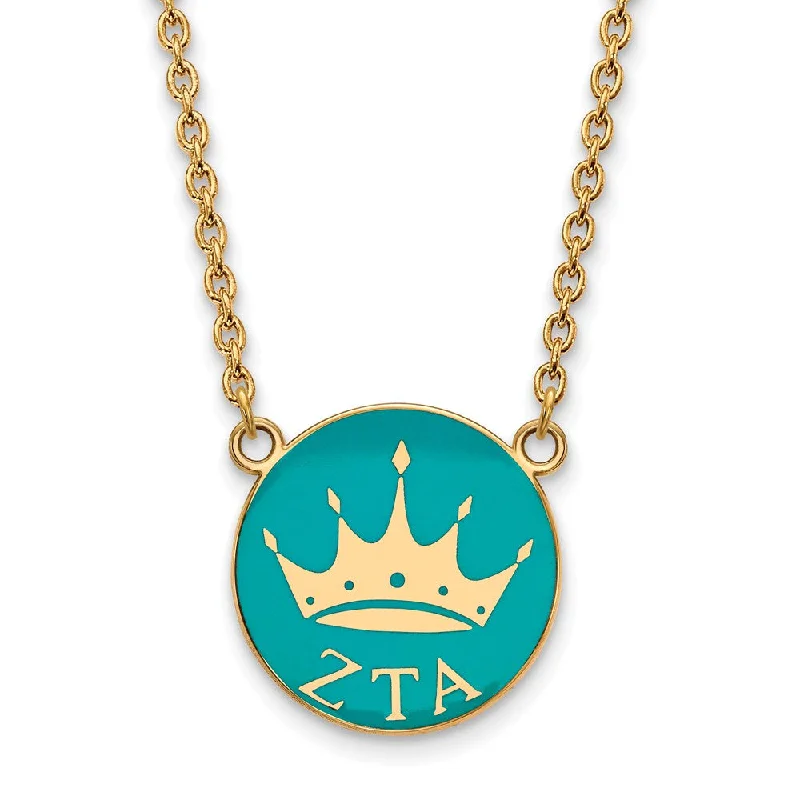 Branch-twist necklace-14K Plated Silver Zeta Tau Alpha Large Enamel Necklace