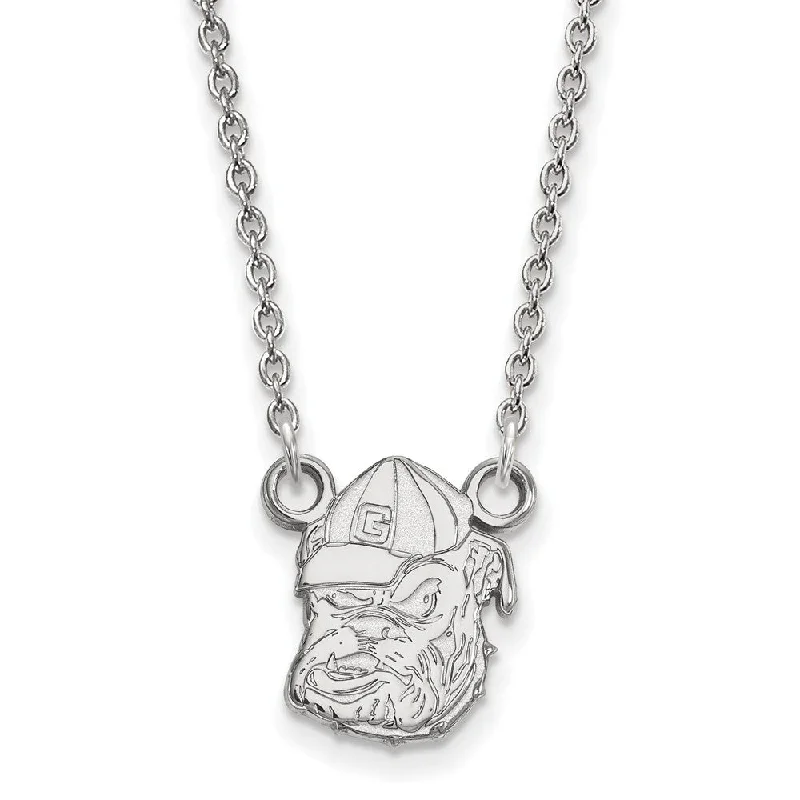 Marbled glaze necklace-14k White Gold U of Georgia Small Bulldog Pendant Necklace