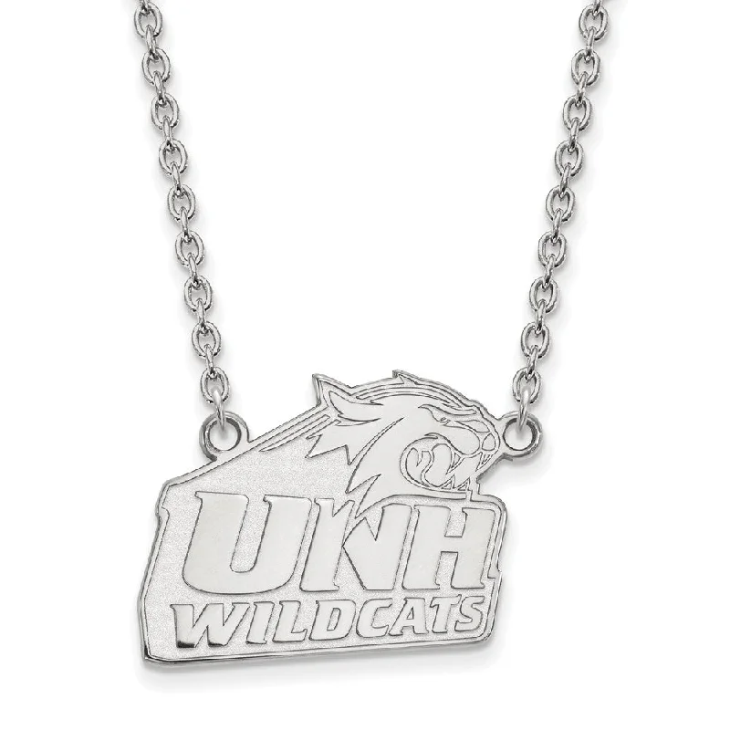 Furrowed edge necklace-14k White Gold U of New Hampshire Large Pendant Necklace