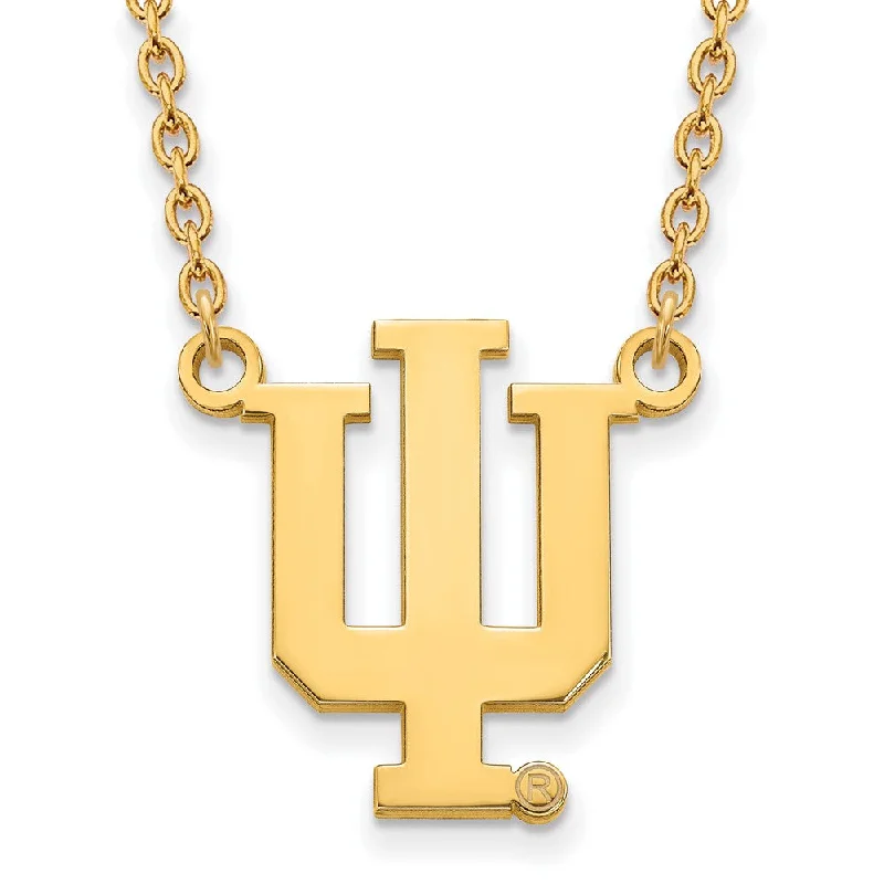 Wispy silver necklace-14k Yellow Gold Indiana U Large Pendant Necklace