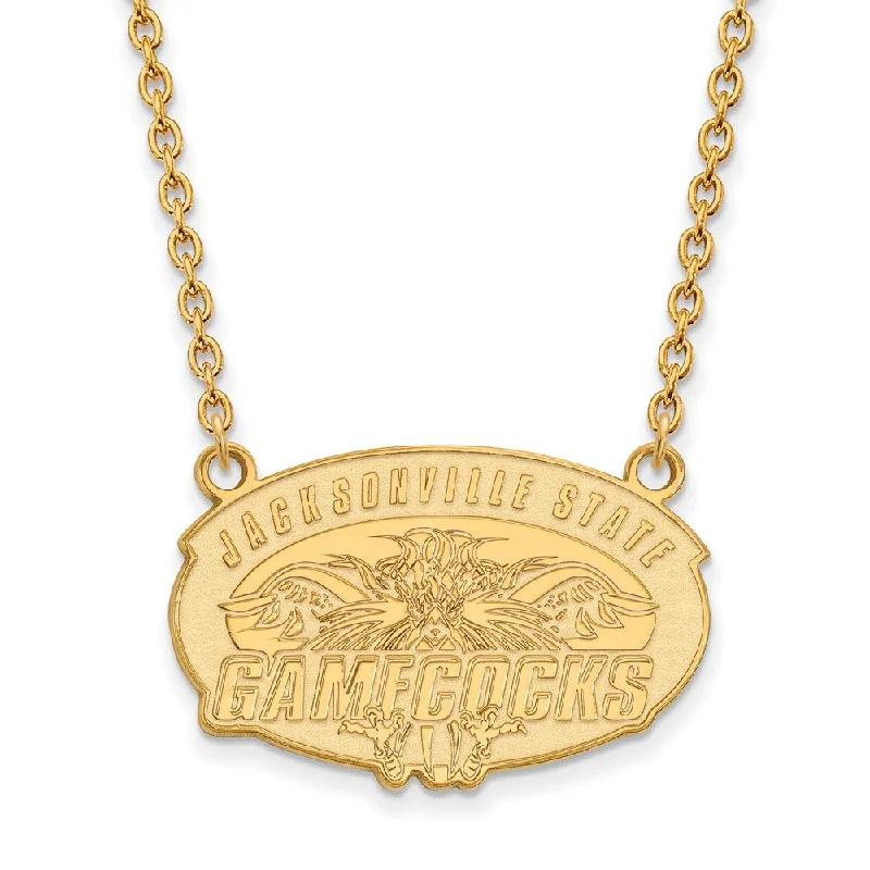 14k Yellow Gold Jacksonville State Large Pendant Necklace