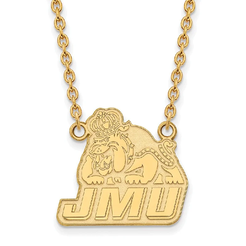 14k Yellow Gold James Madison U Large Pendant Necklace