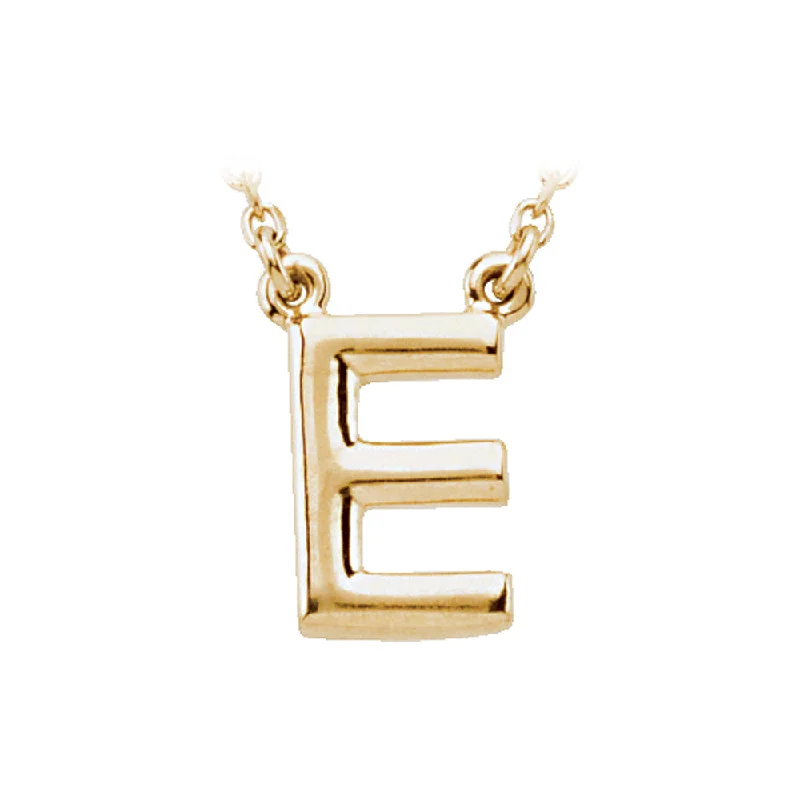 Layered birthstone necklace-14K Yellow Gold, Kendall Collection, Block Initial E Necklace, 16 Inch