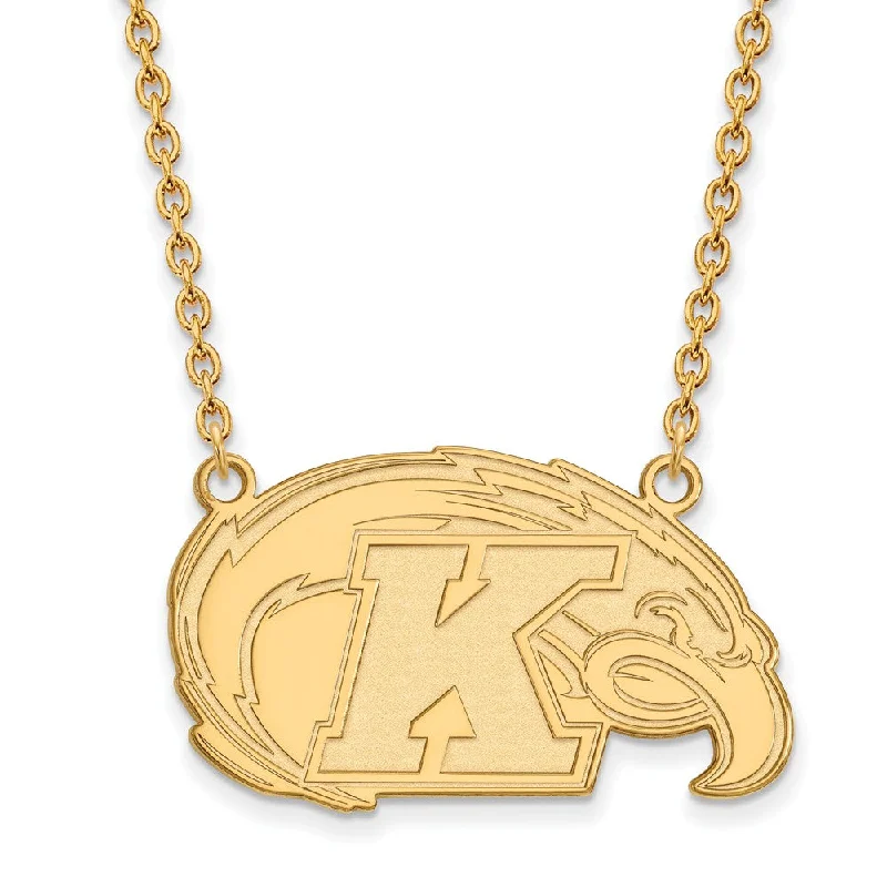 Glossy jet necklace-14k Yellow Gold Kent State Large Pendant Necklace