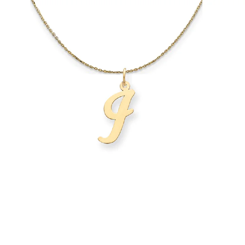 Offset chain necklace-14k Yellow Gold Medium Script Initial I Necklace