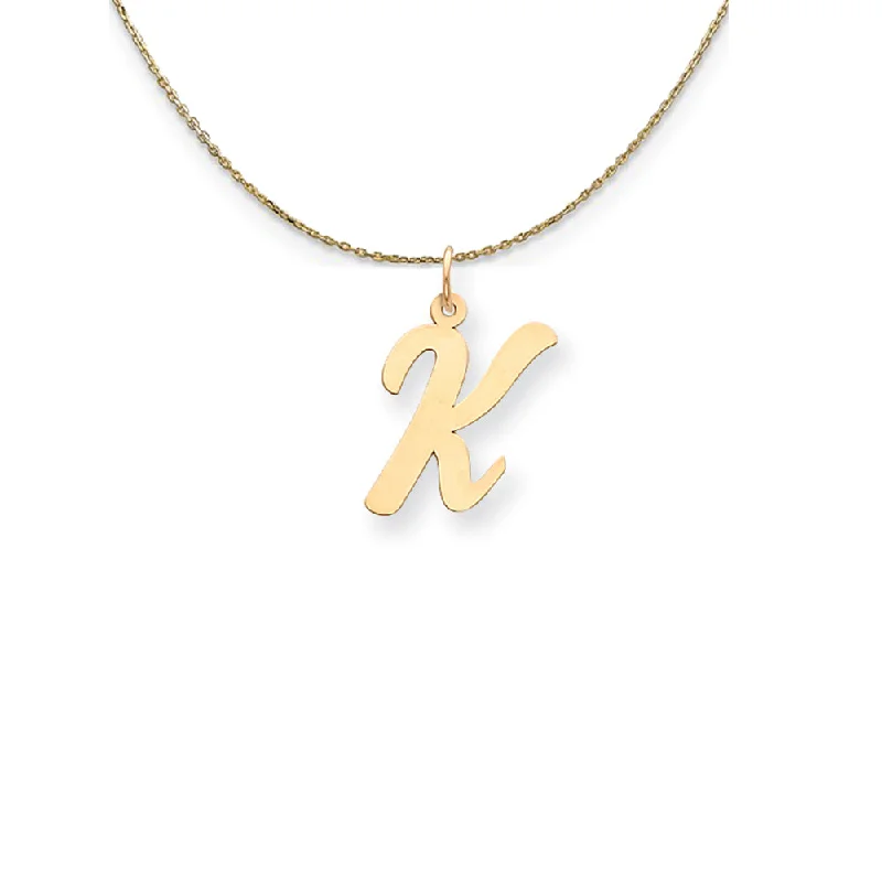 Clipped necklace-14k Yellow Gold Medium Script Initial K Necklace