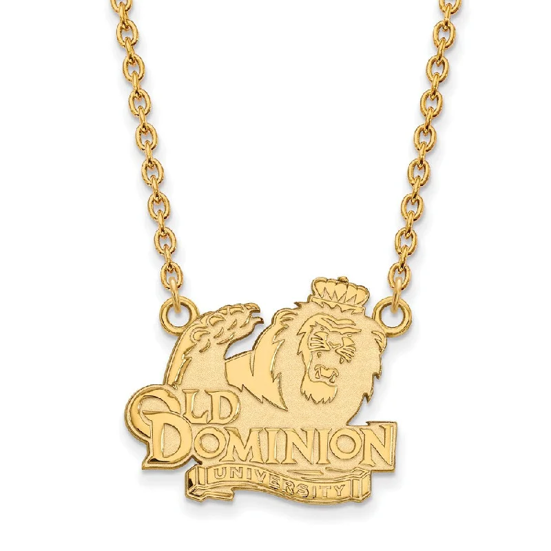 14k Yellow Gold Old Dominion U Large Pendant Necklace