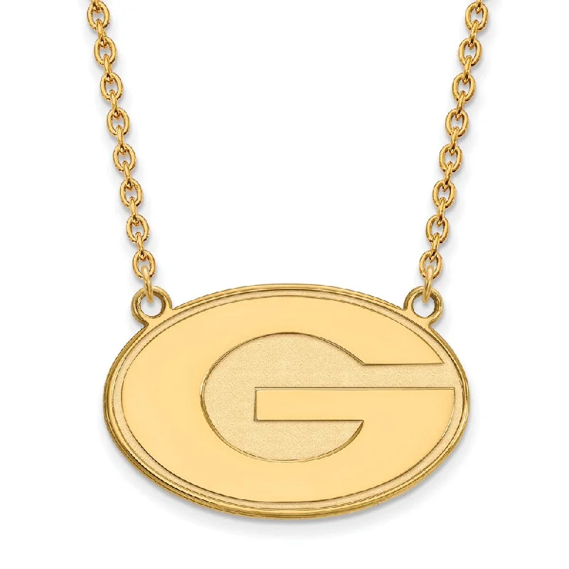 Split crystal necklace-14k Yellow Gold U of Georgia Large Pendant Necklace