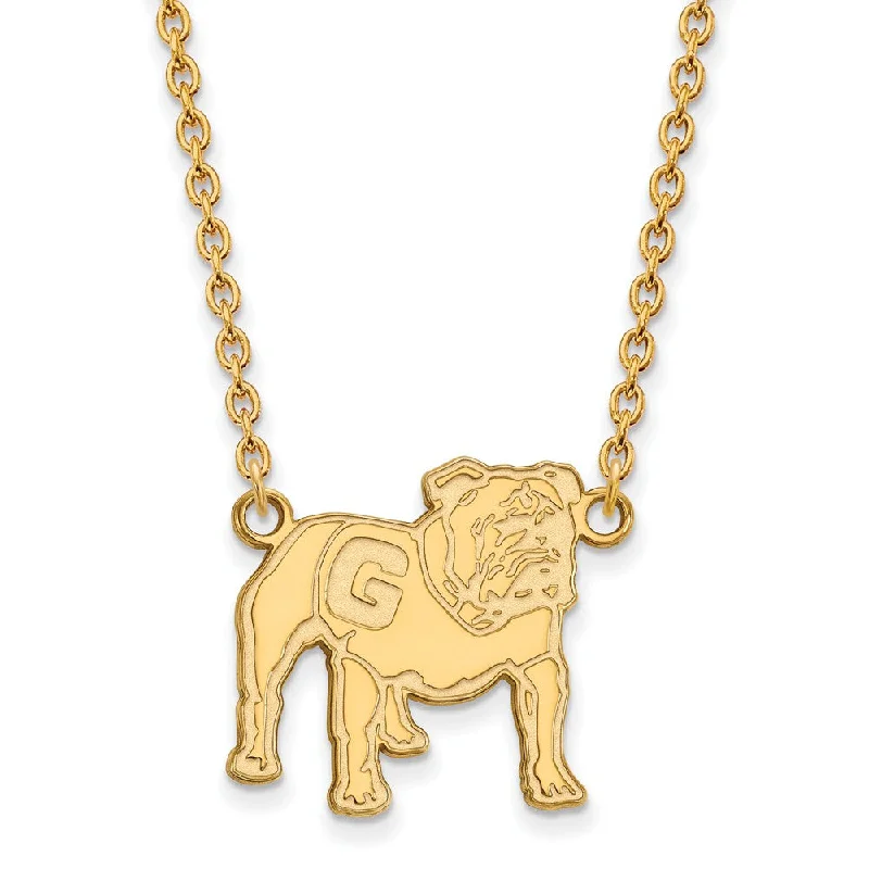 Paneled pattern necklace-14k Yellow Gold U of Georgia Lg Logo Pendant Necklace