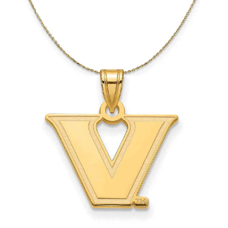 Bold topaz necklace-14k Yellow Gold Vanderbilt U. Small 'V' Star Necklace