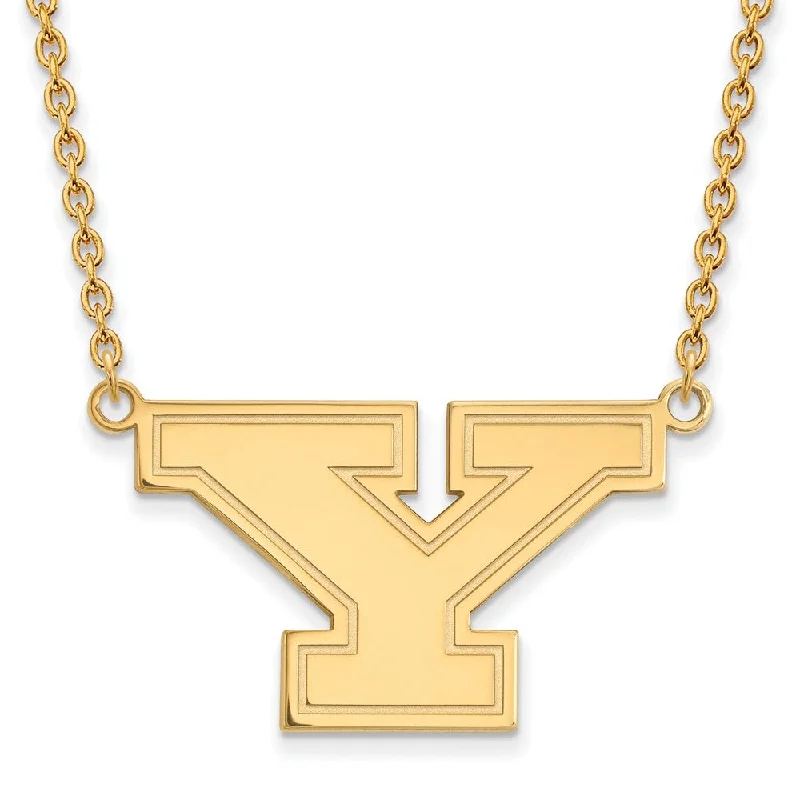 Glinting crystal necklace-14k Yellow Gold Youngstown State Large Initial Y Necklace, 18 Inch