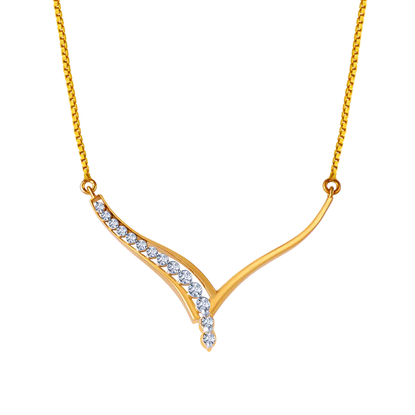 18k Delicate Diamond And Gold Necklace