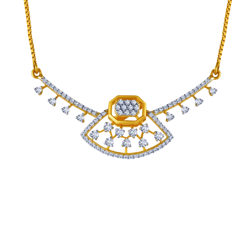 Suspended diamond necklace-18k Stunning Piece Of Diamond Necklace