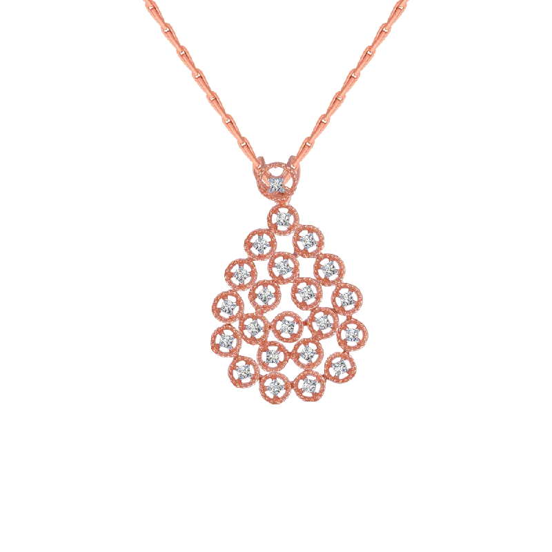 Worn nickel necklace-18KT (750) Rose Gold And Solitaire Pendant For Women