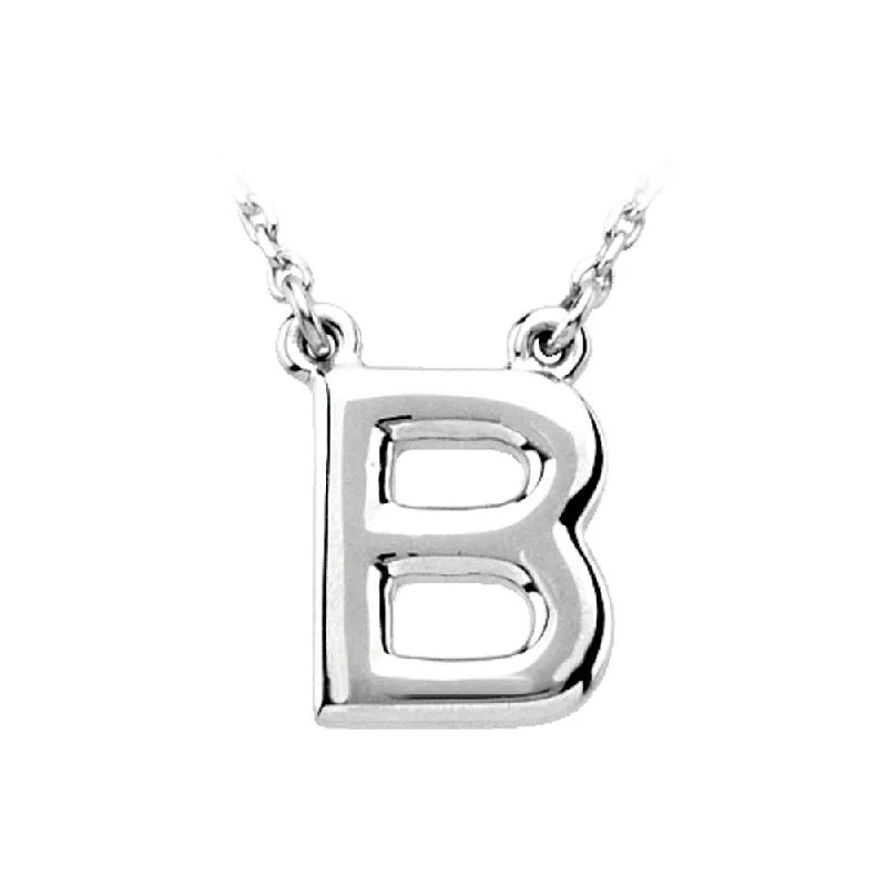 Antique-style opal necklace-Sterling Silver, Kendall Collection, Block Initial B Necklace, 16 Inch