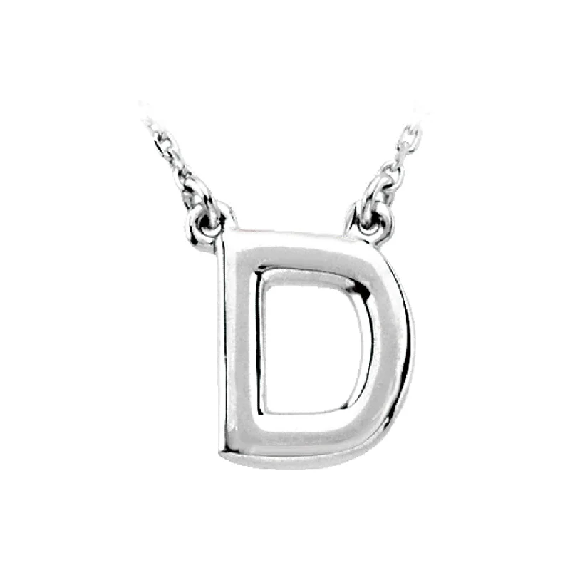 Polished cobalt necklace-Sterling Silver, Kendall Collection, Block Initial D Necklace, 16 Inch