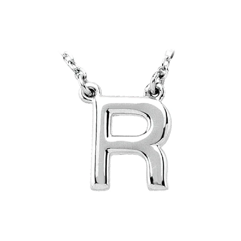 Antique topaz necklace-Sterling Silver, Kendall Collection, Block Initial R Necklace, 16 Inch