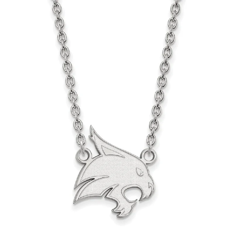 Sterling Silver Texas State Large Mascot Pendant Necklace