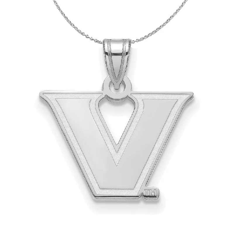 Orbit design necklace-Sterling Silver Vanderbilt U. Small 'V' Star Pendant Necklace