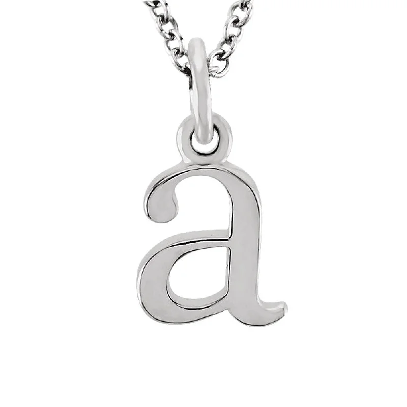 The Abbey Lower Case Initial 'a' Necklace in 14k White Gold, 16 Inch