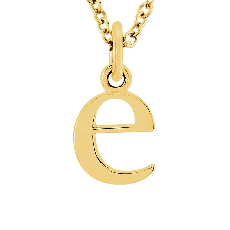 Leafy cluster necklace-The Abbey Lower Case Initial 'e' Necklace in 14k Yellow Gold, 16 Inch