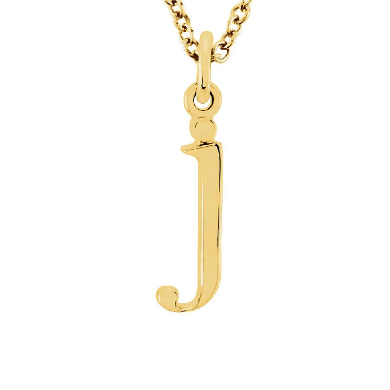 The Abbey Lower Case Initial 'j' Necklace in 14k Yellow Gold, 16 Inch