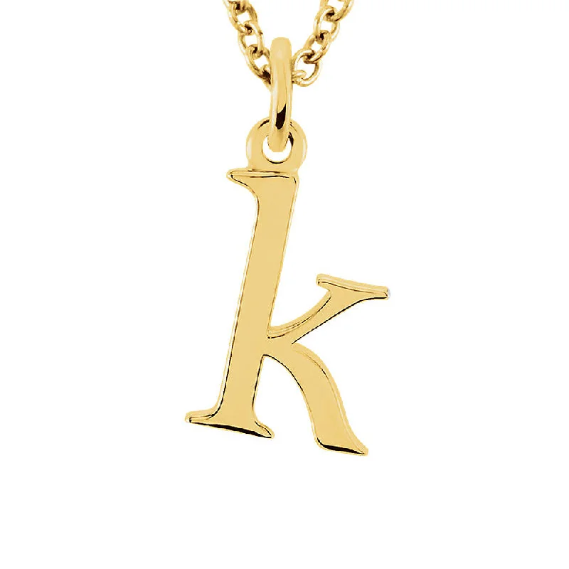 Sharp gem necklace-The Abbey Lower Case Initial 'k' Necklace in 14k Yellow Gold, 16 Inch