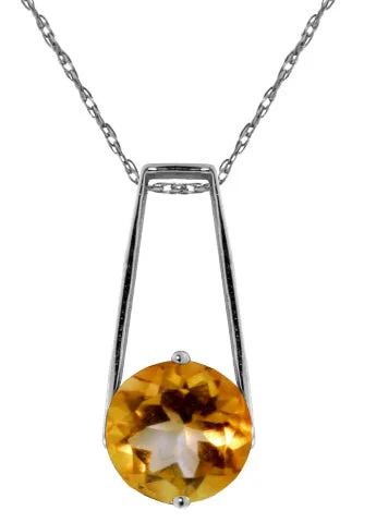 Low-profile cabochon necklace-1.45 Carat Sterling Silver I've Decided Citrine Necklace