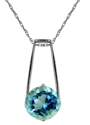 Wispy silver necklace-1.45 Carat Sterling Silver Meant To Be Blue Topaz Necklace