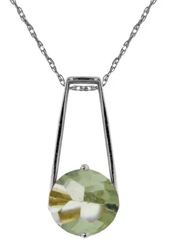 Branch-twist necklace-1.45 Carat Sterling Silver Necklace Natural Green Amethyst