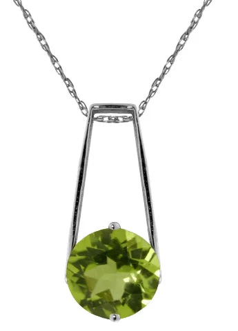 Shimmering drop necklace-1.45 Carat Sterling Silver Steal Your Heart Peridot Necklace