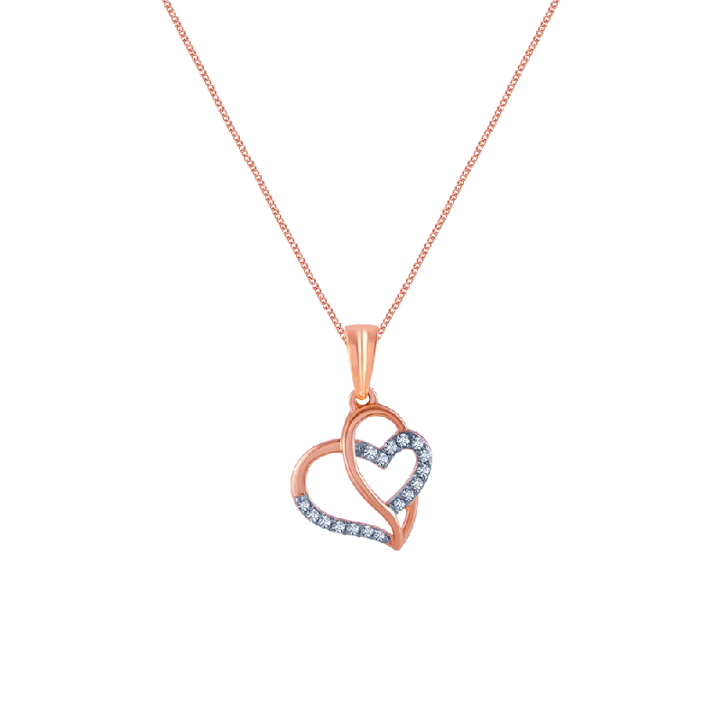 Coiled helix necklace-18k (750) Rose Gold And Diamond Pendant For Women