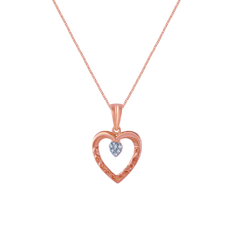 Matte quartzite necklace-18k (750) Rose Gold And Diamond Pendant For Women