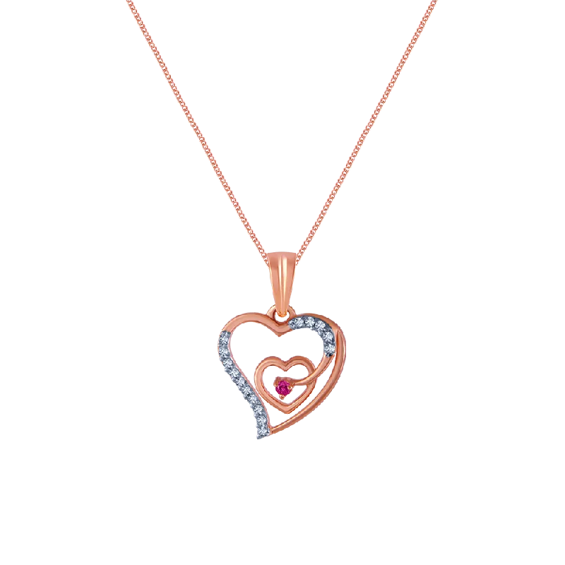 Stout-band necklace-18k (750) Rose Gold And Diamond Pendant For Women