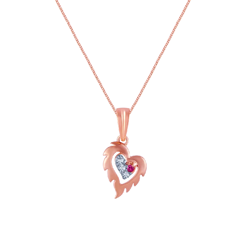 Coiled helix necklace-18k (750) Rose Gold And Diamond Pendant For Women