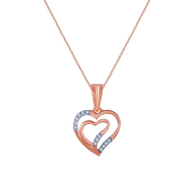 Solar glow necklace-18k (750) Rose Gold And Diamond Pendant For Women