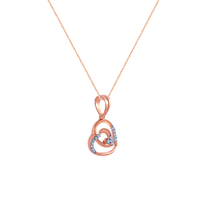 Matte quartzite necklace-18k (750) Rose Gold And Diamond Pendant For Women