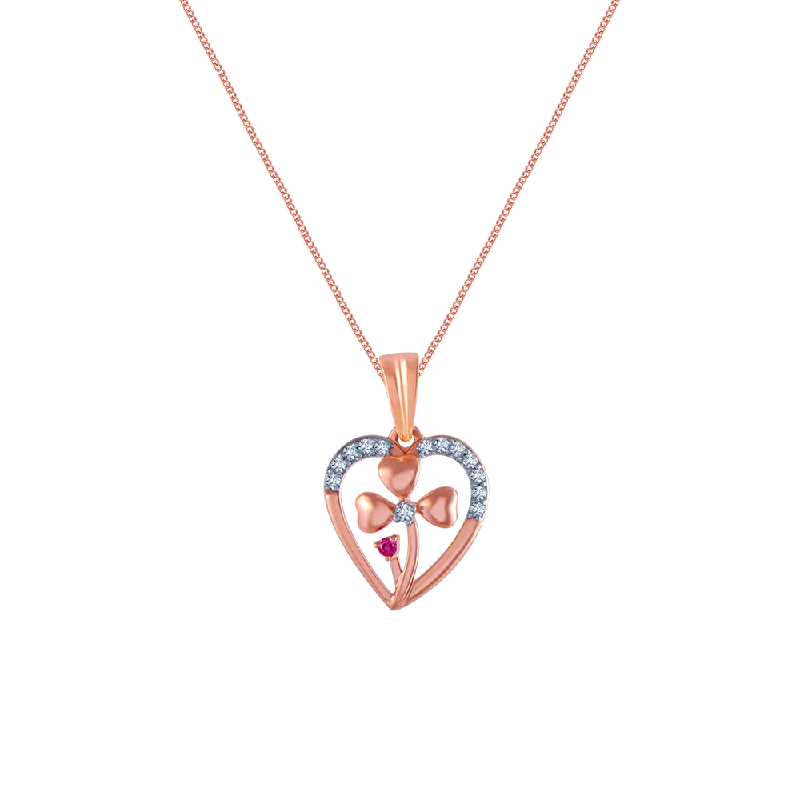 Vivid diamond necklace-18k (750) Rose Gold And Diamond Pendant For Women