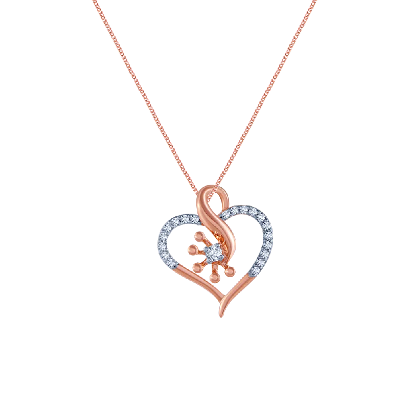 Hand-scored necklace-18k (750) Rose Gold And Diamond Pendant For Women