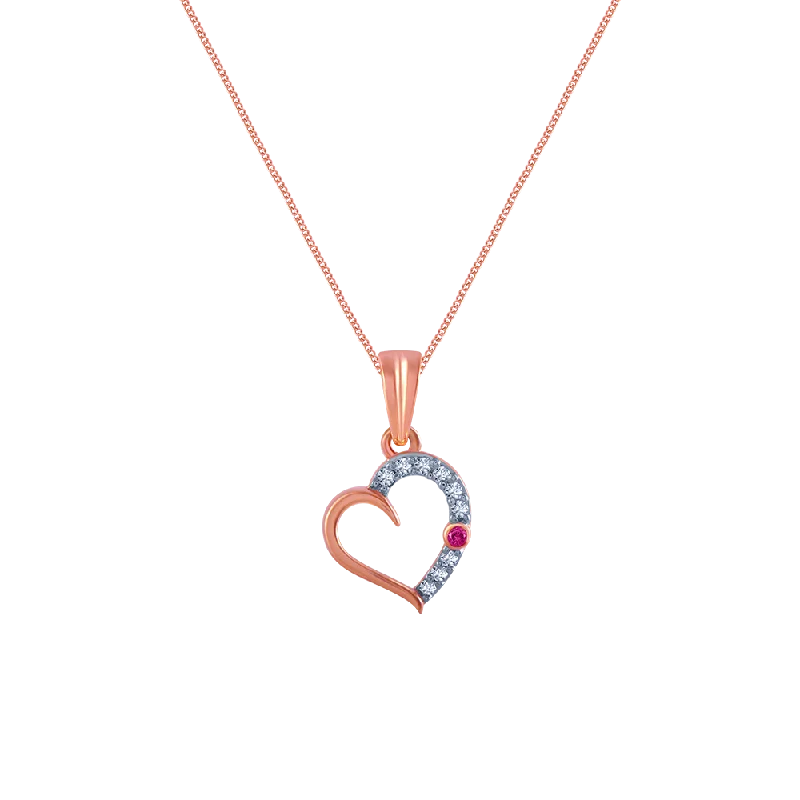 Extended diamond necklace-18k (750) Rose Gold And Diamond Pendant For Women