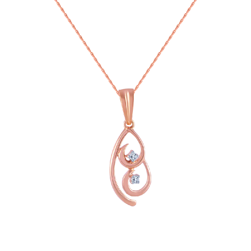 Subtle rim necklace-18k (750) Rose Gold And Diamond Pendant For Women