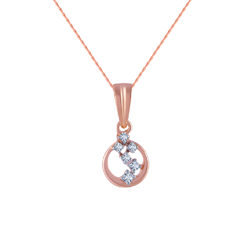 Antique-style opal necklace-18k (750) Rose Gold And Diamond Pendant For Women