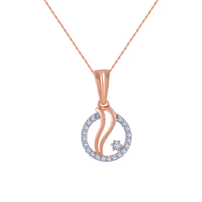 Split-level necklace-18k (750) Rose Gold And Diamond Pendant For Women