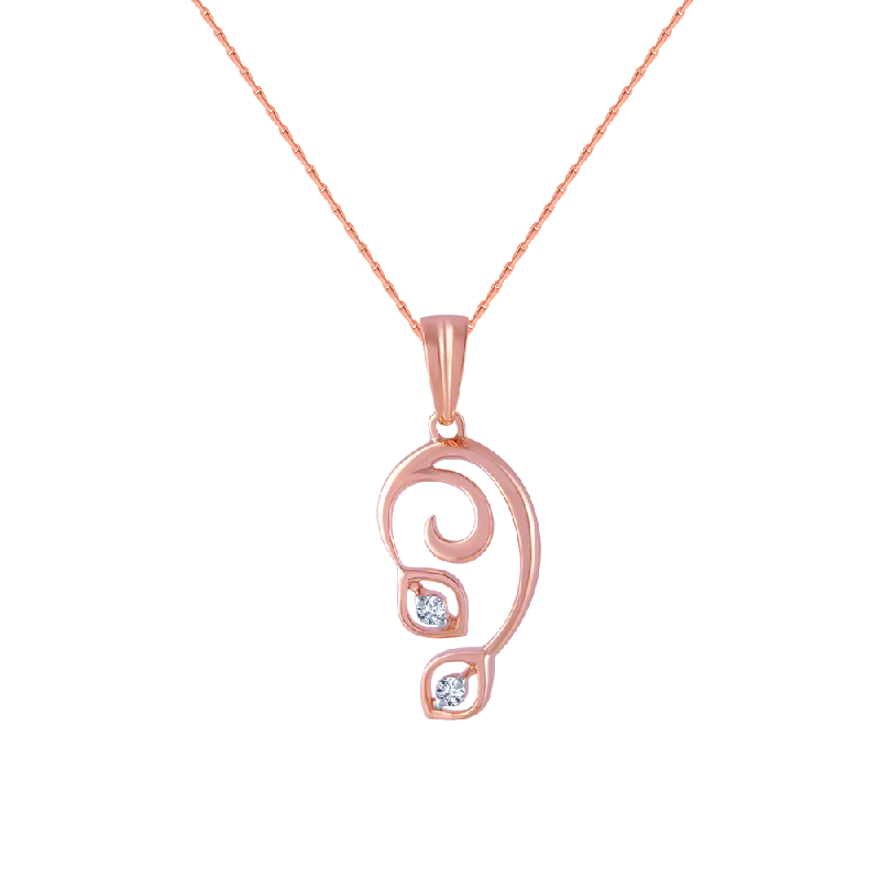 Offset chain necklace-18k (750) Rose Gold And Diamond Pendant For Women