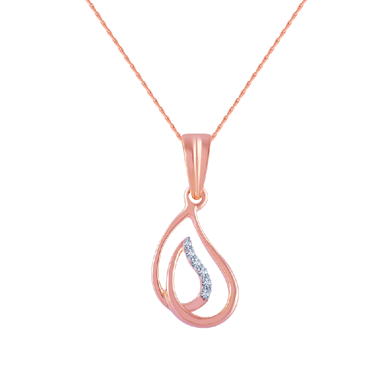 Offset chain necklace-18k (750) Rose Gold And Diamond Pendant For Women