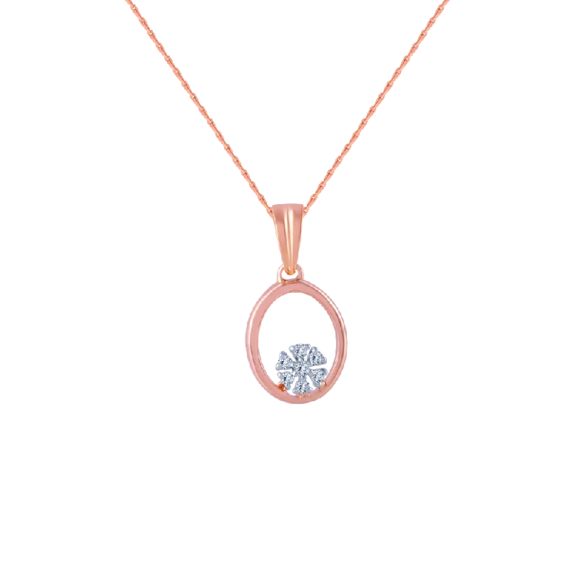 Hand-scored necklace-18k (750) Rose Gold And Diamond Pendant For Women