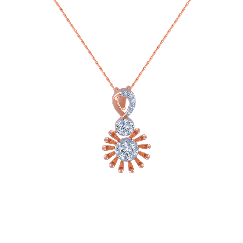 Arching ridge necklace-18k (750) Rose Gold And Diamond Pendant For Women