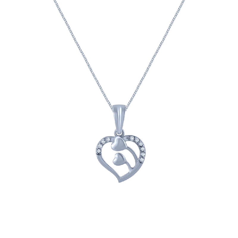 Rough-hewn edge necklace-18k (750) White Gold And Diamond Pendant For Women