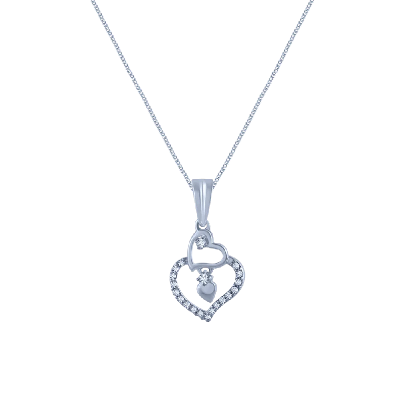 Split crystal necklace-18k (750) White Gold And Diamond Pendant For Women